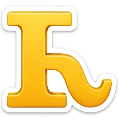 The letter l with a yellow background  sticker
