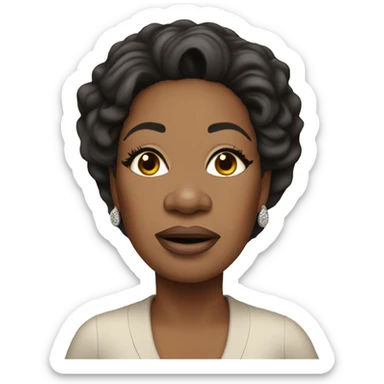Oprah winfrey with sad face sticker
