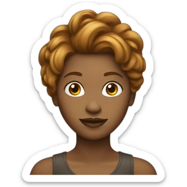 femme cheveux chatain sticker