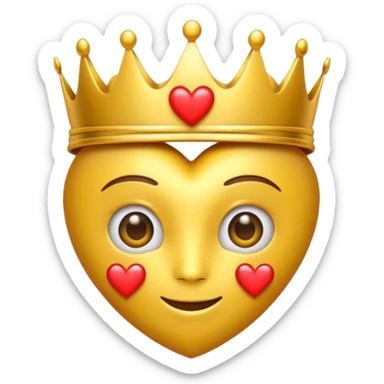 Un emoji con una corona y los ojos enamorados  sticker