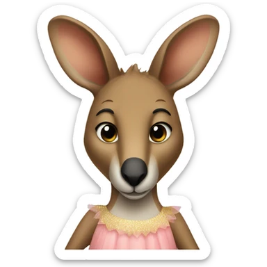 kangaroo wearing a tutu  sticker