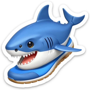 Tiburon con zapatillas azules sticker
