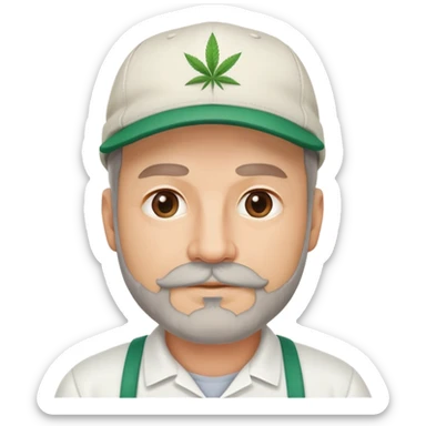Middle-aged man with facial hair, dispensary owner, wearing a cap sticker