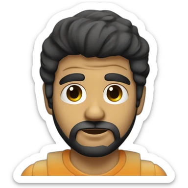 Dj moreno con degradado ojos oscuros y barba corta marcada sticker