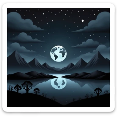 dark and eerie scene, the entire world covered in darkness. The sky is deep black with no stars or light, no moon, no glow just total void and silence. The atmosphere feels ominous and unsettling, as if darkness has swallowed everything. No characters, no visible light sources sticker