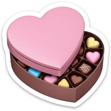 Pastel pink heart shaped box with chocolates in it sticker