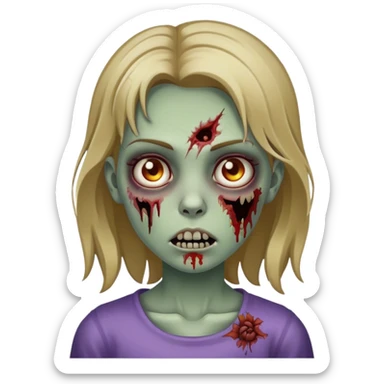girl zombie with dark blonde hair sticker