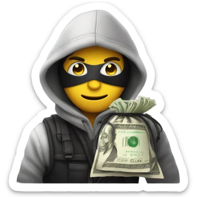 A robber emoji with a bag of money sticker