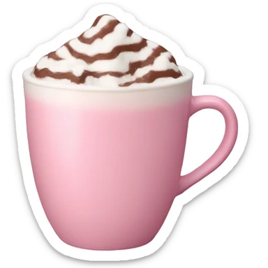 Aesthetic hot chocolate in light pink cup sticker