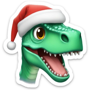 Dino Santa hat sticker