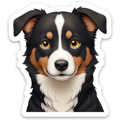 Short haired black border collie mix sticker