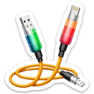 optical fiber cable with glowing light transmission, colorful fiber optic cable sticker