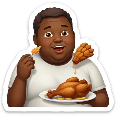 Fat black man with fried chicken sticker