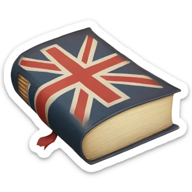 book with english flag sticker