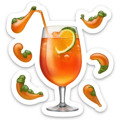 A slug drinking aperol spritz sticker