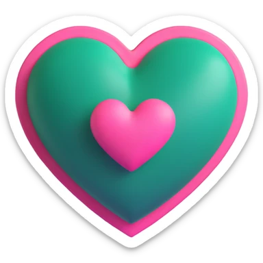dark green heart sticker