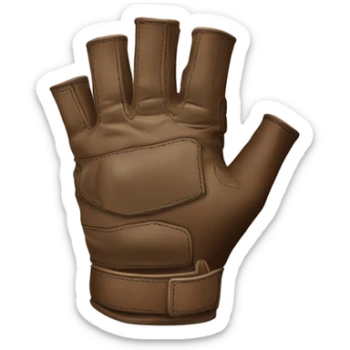 fingerless brown leather tactical glove sticker
