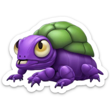 Un scarabé qui est dans un serpent qui est sur un chien violet sticker