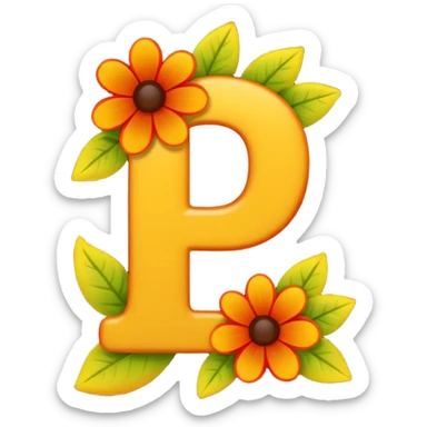 thick prominent number 7 emoji accented with bright flowers along the edges sticker
