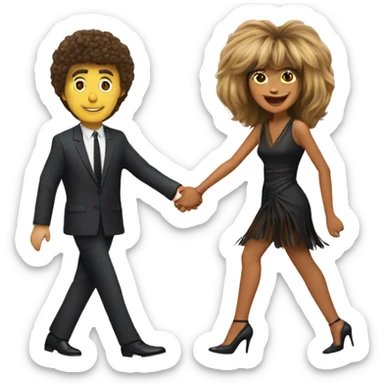 Tina Turner and Erwin Bach holding hands  sticker