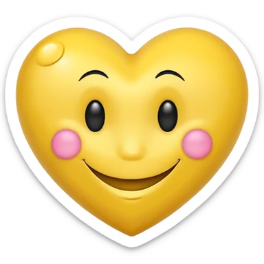 yellow heart with a smiley face sticker