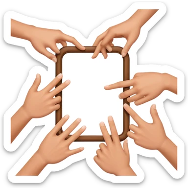 hands making a frame gesture with fingers and thumbs sticker