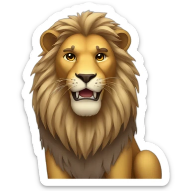 A super hero lion sticker