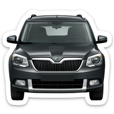 “Skoda Yeti” car in dark grey color sticker