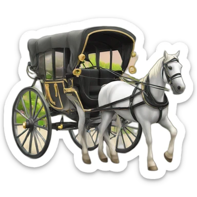 Horse carriage sticker