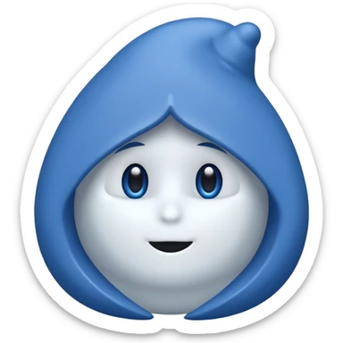 Weißes  Hakerl in gezacktem blauen  Kreis  sticker