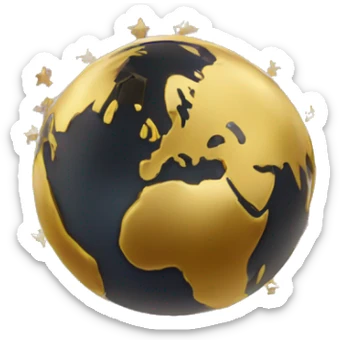 World with big gold stars sticker
