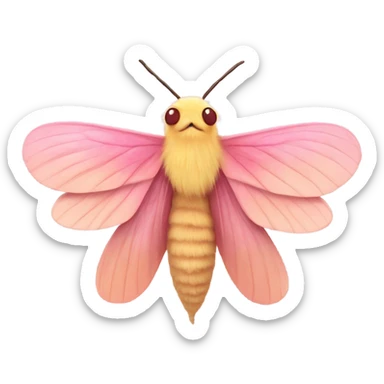 Fluffy pretty Rosy maple moth sticker