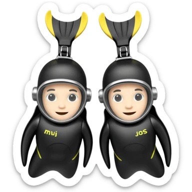 A 3D cartoon pair of diving flippers on a white background, shiny rubber texture, Memoji-style rendering.only flippers. sticker