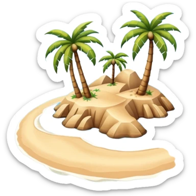 emoji of desert island in the middle of the blue sea sticker