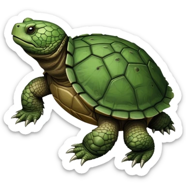 proportional snapping turtle sticker