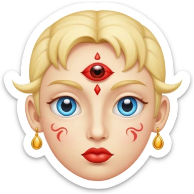 Kissy face with a third eye sticker