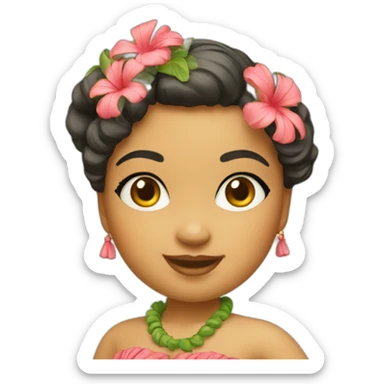 vintage hula girl dolls sticker