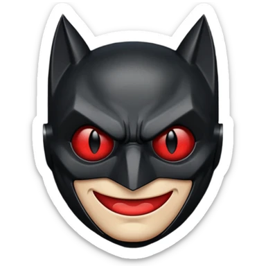 A batman emoji with red eyes and it should look realistic  sticker