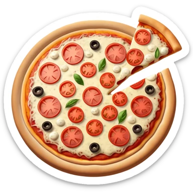 pizza margarita com calabresa e carne muito suculenta escorrendo sticker