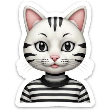 Cat mime performer sticker