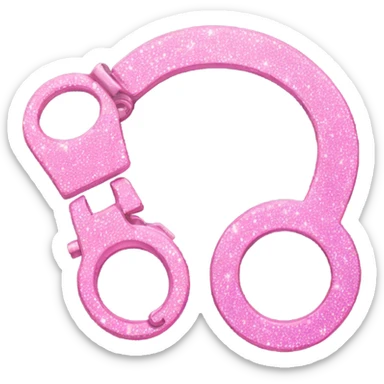 Pink handcuffs with glitter  sticker