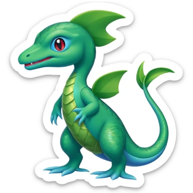 Axew-Grovyle-Inteleon-fusion (full body) sticker