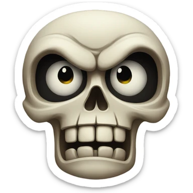 really angry skull sticker