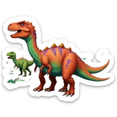 Dinosaurs in pain sticker