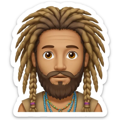 dreadlock hippie beard sticker