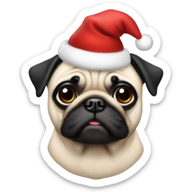 Christmas pug  sticker
