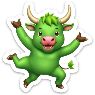 GREEN Bull Dance  emoji sticker