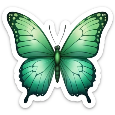 Sage and dark green ombre butterfly sticker