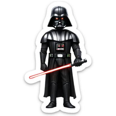 Realistic Darth Vader with a bo staff and a menacing look  sticker