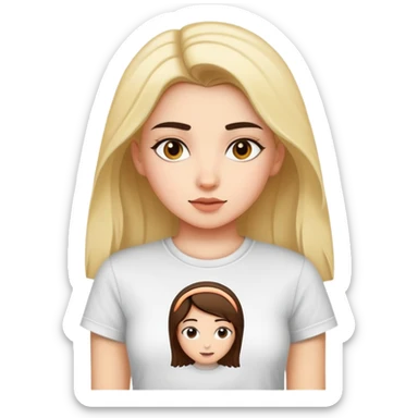 A girl wearing a tee with hiba on it sticker